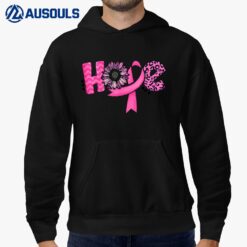 Hope Pink Ribbon Leopard Sunflower Breast Cancer Awareness Hoodie