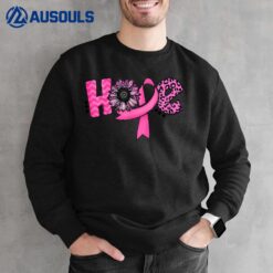 Hope Pink Ribbon Leopard Sunflower Breast Cancer Awareness Sweatshirt