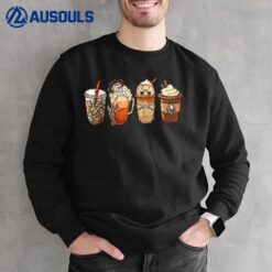 Horror Fall Coffee Pumpkin Spice Latte Iced Autumn Halloween Sweatshirt