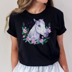 Horse Floral Flowers Horseback Riding Horse Lover T-Shirt