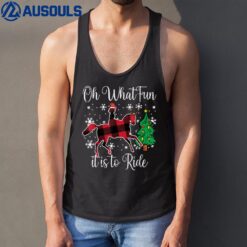 Horse Oh What Fun It Is To Ride Christmas Xmas Girls Women Tank Top