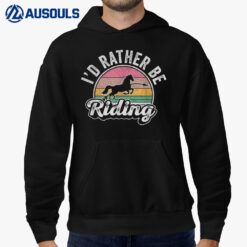 Horse Rider Retro I'd Rather Be Riding Horse Girl Kid Gift Hoodie