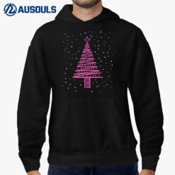 Hot Pink Christmas Tree and Snowflakes Fashion Design Hoodie