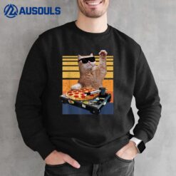 House Cat Retro Style DJ Cat Kitty Music Cat Sweatshirt