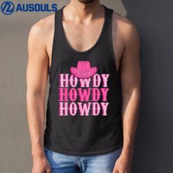 Howdy Rodeo Pink Cowgirls Hat Tank Top