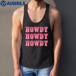 Howdy Southern Western Girl Country Rodeo Pink Cowgirl Tank Top