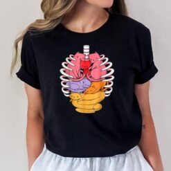 Human Anatomy Inspired Cat Organs Related Rib Cage T-Shirt