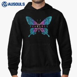 Humor Fearless Butterfly Cute Colorful Blue Butterfly Hoodie