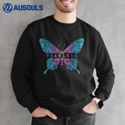Humor Fearless Butterfly Cute Colorful Blue Butterfly Sweatshirt