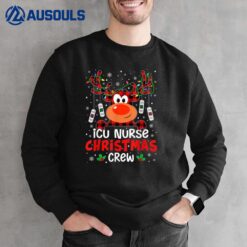 ICU Nurse Christmas Crew Cute Reindeer Xmas Love Nurse Life Sweatshirt