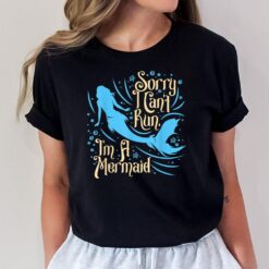 I Can't Run I'm A Mermaid Womens Funny Swim Fun Beach T-Shirt