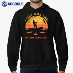 I Can't Work Today My Arm Is In Cast Vintage Fishing Men Hoodie
