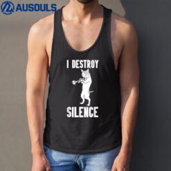 I Destroy Silence Trumpet Cat Player Marching Band Music Tank Top