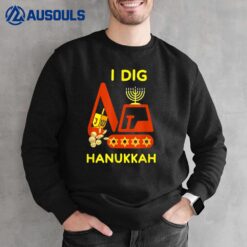 I Dig Hanukkah Crane Construction Kids Chanukah Pajamas  Ver 2 Sweatshirt