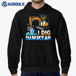I Dig Hanukkah Excavator Construction Toddler Hanukkah Boys Hoodie