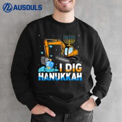 I Dig Hanukkah Excavator Construction Toddler Hanukkah Boys Sweatshirt