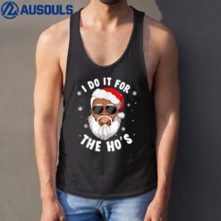 I Do It For The Hos Christmas African American Santa Black Tank Top