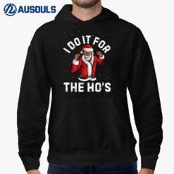 I Do It For The Ho's Santa Christmas African American Black Hoodie