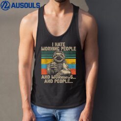 I Hate Morning People And Mornings And People Coffee Cat Tank Top