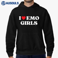 I Heart Emo Girls Funny Quote Red Heart Emo Girl Style Hoodie