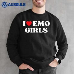 I Heart Emo Girls Funny Quote Red Heart Emo Girl Style Sweatshirt