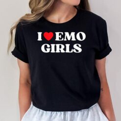 I Heart Emo Girls Funny Quote Red Heart Emo Girl Style T-Shirt