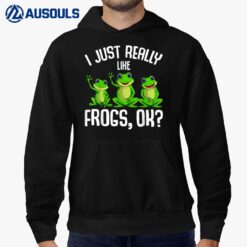 I Just Really Like Frogs Kids Girls Boys Frog Hoodie