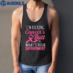 I Kicked Cancer's Butt Breast Cancer Awareness Pink Ribbon Tank Top