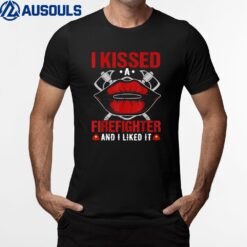 I Kissed A Firefighter Patriotic USA Firefighters T-Shirt