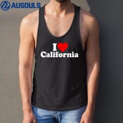 I Love Heart California Cali State Tank Top