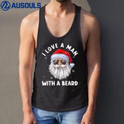 I Love A Man With A Beard Santa Claus Christmas Pajamas Tank Top
