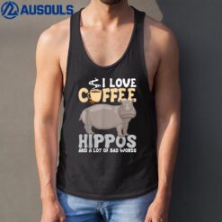 I Love Coffee - Hippopotamus Zoo Animal Hippo Lover Wildlife Tank Top