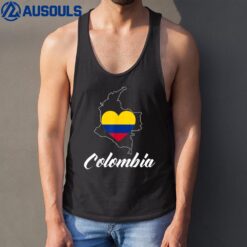 I Love Colombia Flag Map Colombian Pride Souvenir Camiseta Tank Top
