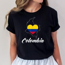 I Love Colombia Flag Map Colombian Pride Souvenir Camiseta T-Shirt