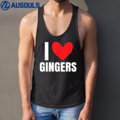 I Love Gingers Heart Redhead Brunettes Blondes Girl Tank Top