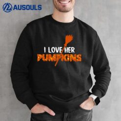 I Love His Broomstick I Love Her Pumpkins Halloween Couple Ver 2 Sweatshirt