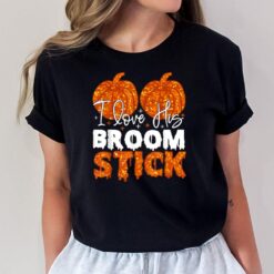 I Love His Broomstick I Love Her Pumpkins Halloween Couple T-Shirt