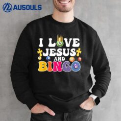 I Love Jesus And Bingo Christian Cross Board Games Sweatshirt