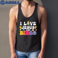 I Love Jesus And Bingo Christian Cross Board Games Tank Top