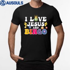 I Love Jesus And Bingo Christian Cross Board Games T-Shirt