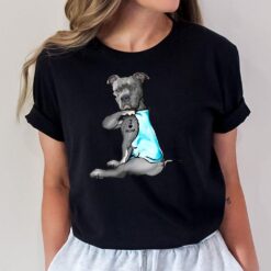 I Love Mom Tattoo Pitbull Dog Lover Women Gift Pitbull Mom T-Shirt