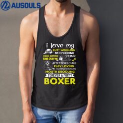 I Love My Puppy Boxer Butt Wiggling-Funny Boxer Dog s Tank Top