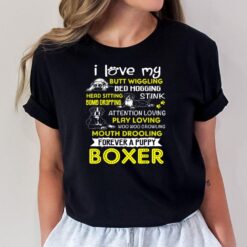 I Love My Puppy Boxer Butt Wiggling-Funny Boxer Dog s T-Shirt
