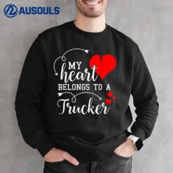 I Love My Trucker Husband Wife Gifts Valentines Day Sweatshirt