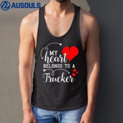 I Love My Trucker Husband Wife Gifts Valentines Day Tank Top