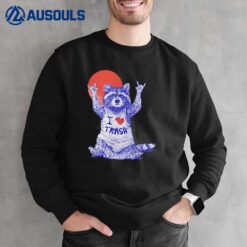 I Love Trash Raccoon Japanese Retro Style Sweatshirt