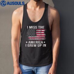 I Miss The America I Grew Up In American USA Flag Vintage Tank Top