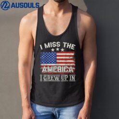 I Miss The America I Grew Up In Vintage American USA Flag Tank Top