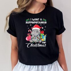 I Want A Hippopotamus For Christmas Hippo Christmas Pajamas T-Shirt