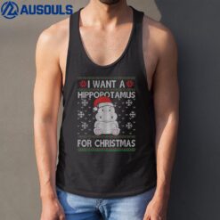 I Want A Hippopotamus For Christmas Ugly Xmas Sweater Hippo Tank Top